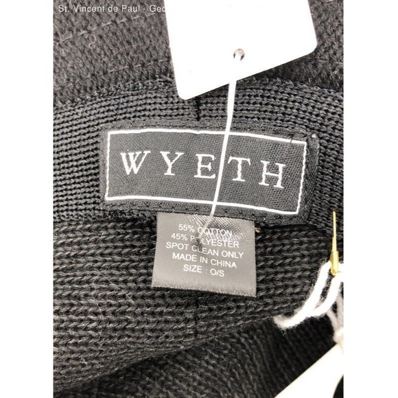 Wyeth Black Western Blanket Band Concho‎ Wide Brim Knit Summer Hat Cowboy OS